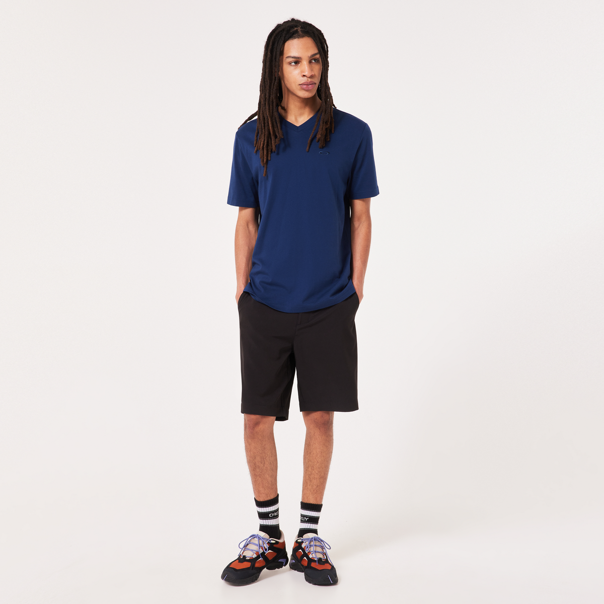 Oakley Relax V-Neck Tee-Team Navy