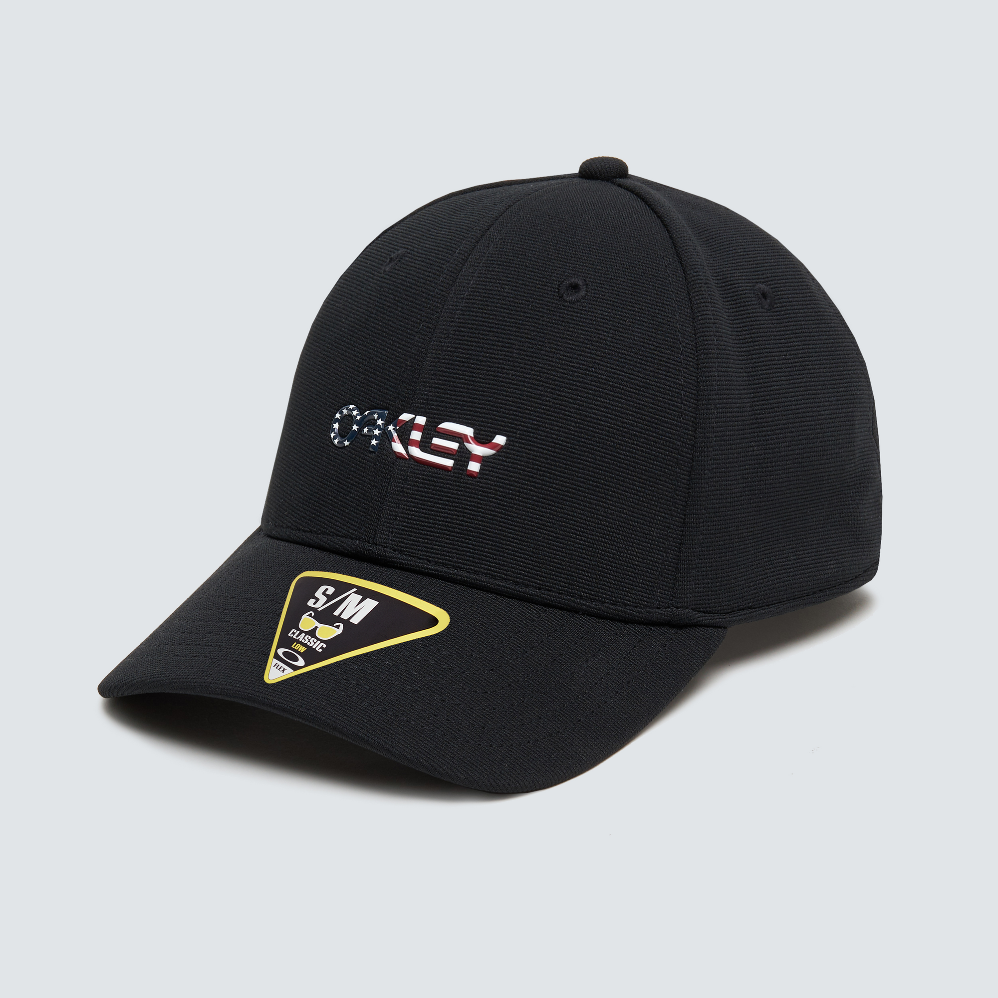 Oakley 6-Panel Stretch Cap - Metallic-Black/American Flag