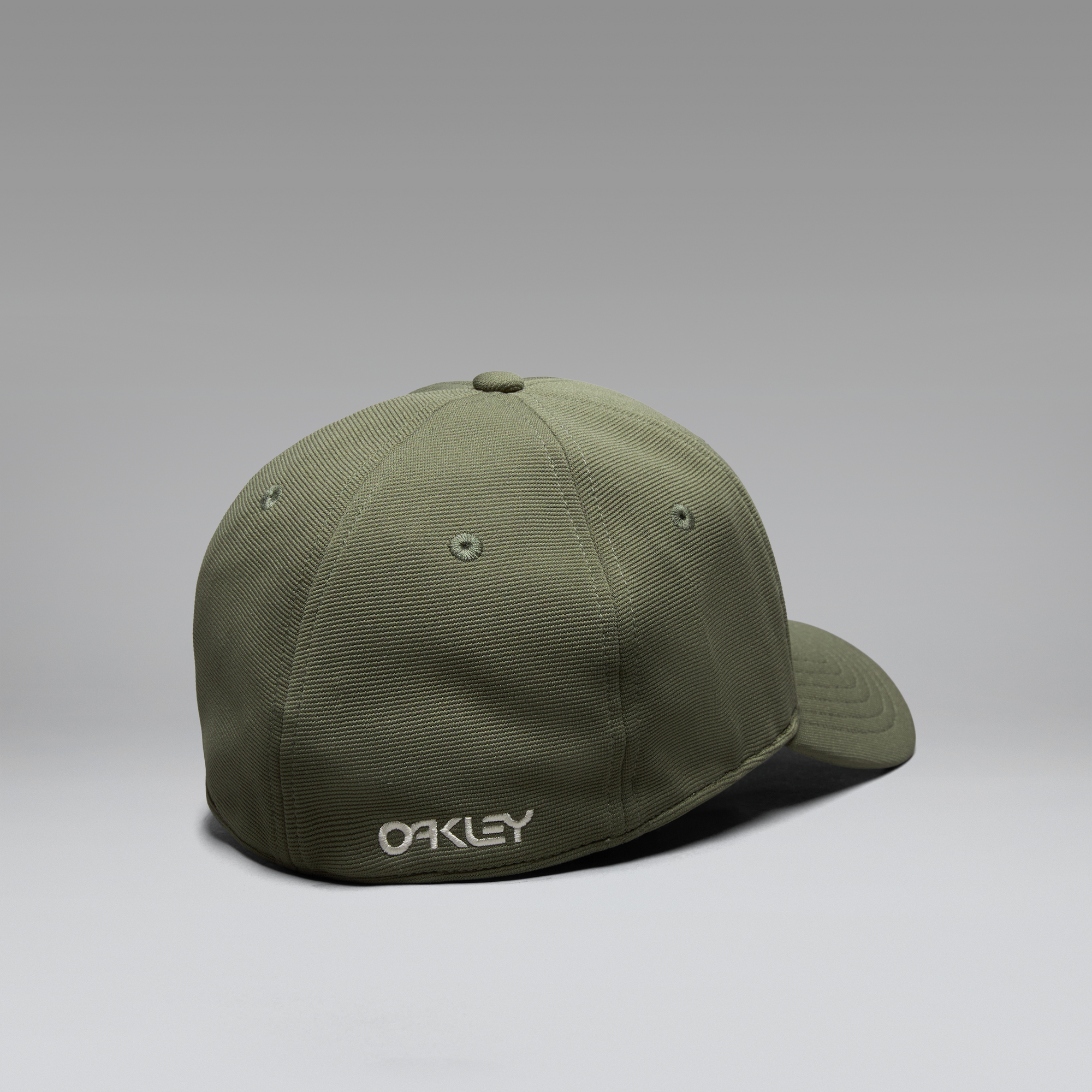 Oakley 6 Panel Stretch Metallic Hat - Deep Olive/Mist